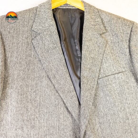 Savile Row Macys Suit Jacket Blazer Gray Single-Breasted Notch Lapel Men's L 44 - Picture 11 of 14